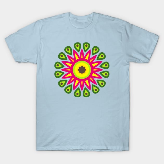 Colorful Avocado Mandala T-Shirt by machmigo